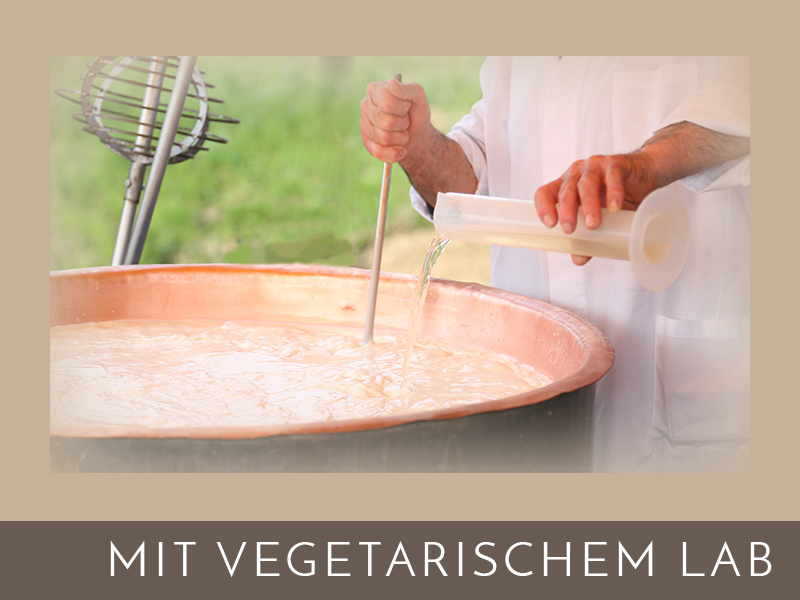 mit vegetarischem Lab hergestellt